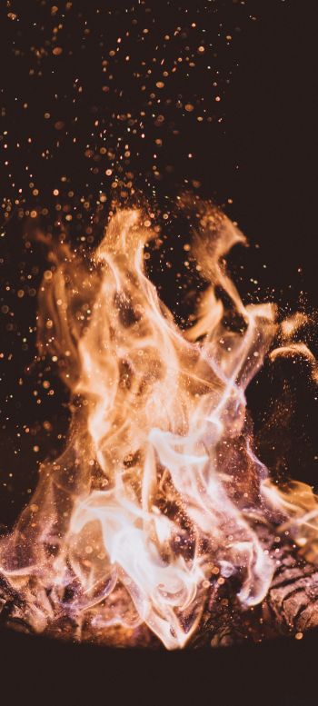 flame, bright, fire Wallpaper 1440x3200