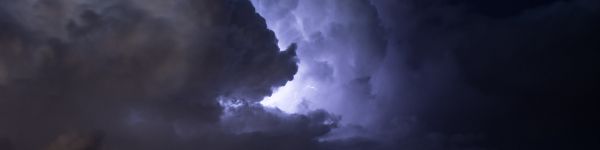 lightning, world, clouds Wallpaper 1590x400