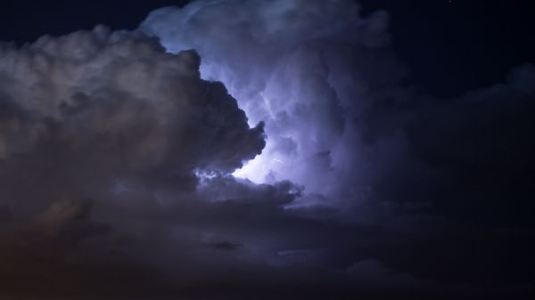 lightning, world, clouds Wallpaper 1366x768
