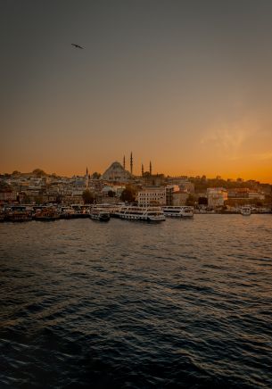 Istanbul, city, coast Wallpaper 1668x2388