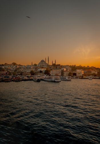 Istanbul, city, coast Wallpaper 1640x2360