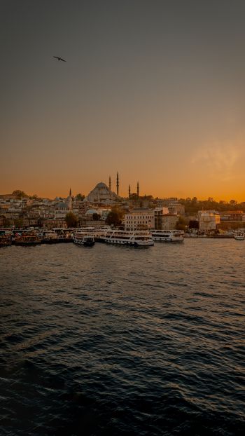 Istanbul, city, coast Wallpaper 1440x2560
