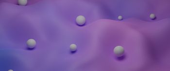 3D modeling, balls, purple Wallpaper 2560x1080