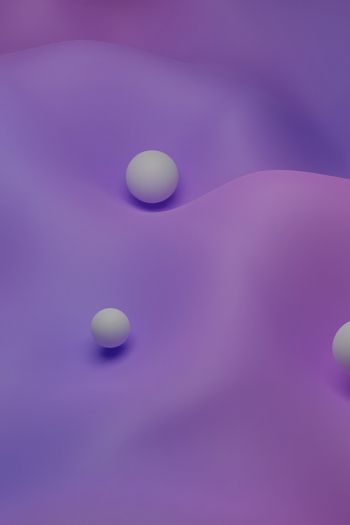 Обои 640x960 3D моделирование, шары, фиолетовый
