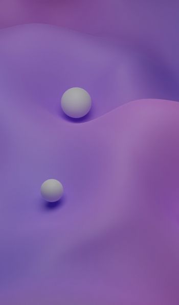 Обои 600x1024 3D моделирование, шары, фиолетовый