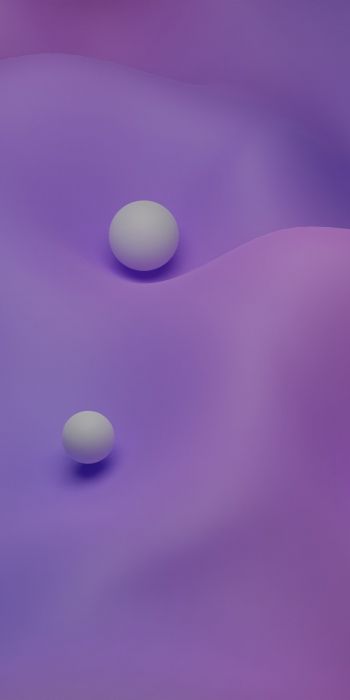 Обои 720x1440 3D моделирование, шары, фиолетовый