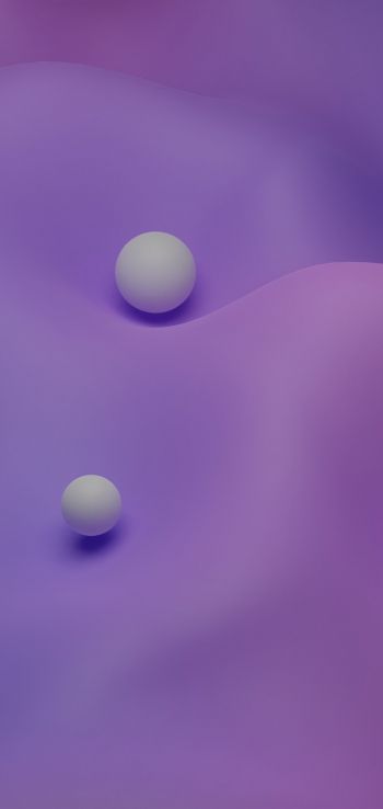 Обои 720x1520 3D моделирование, шары, фиолетовый