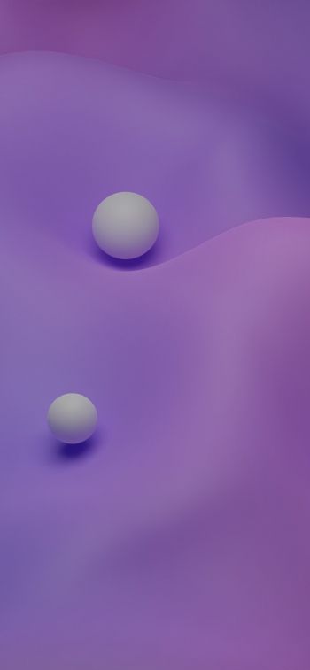 Обои 828x1792 3D моделирование, шары, фиолетовый