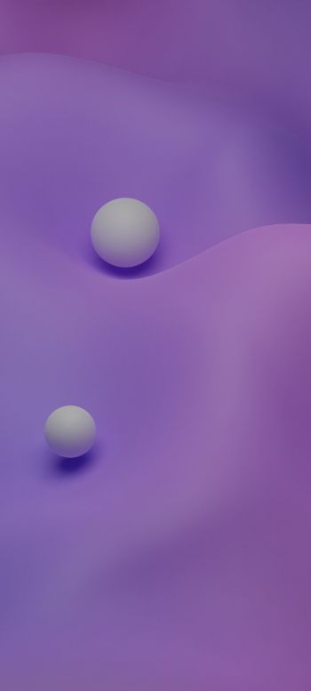 Обои 720x1600 3D моделирование, шары, фиолетовый