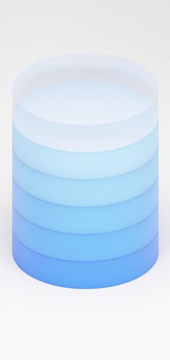 cylinder, blue Wallpaper 1080x2280