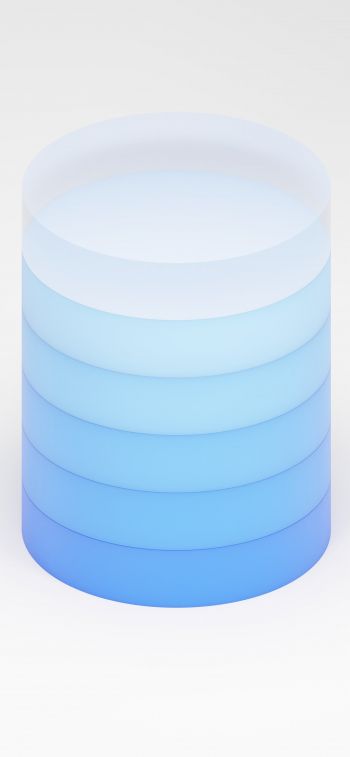 cylinder, blue Wallpaper 1284x2778