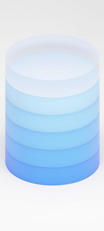 cylinder, blue Wallpaper 1440x3200