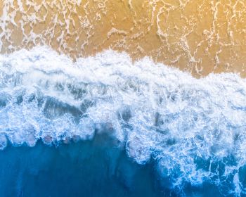 sea waves, beach, top view Wallpaper 1280x1024