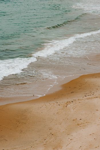sea, sand, wave, breeze Wallpaper 640x960