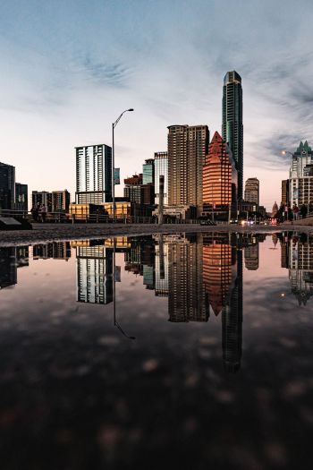 city, reflection, skyscraper Wallpaper 640x960