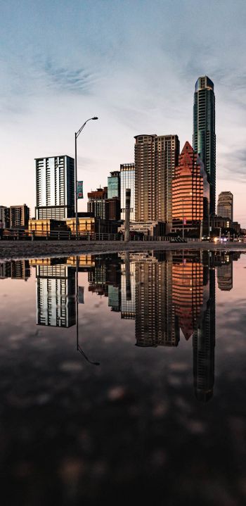 city, reflection, skyscraper Wallpaper 1080x2220