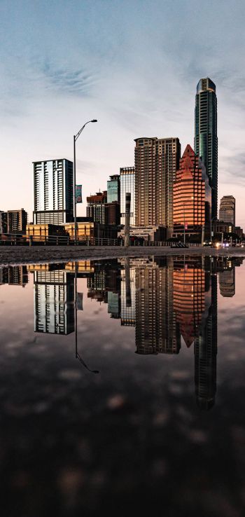 city, reflection, skyscraper Wallpaper 1080x2280