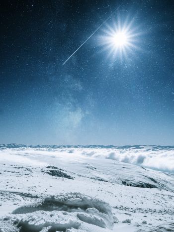 snow, sun, stars, winter Wallpaper 2048x2732