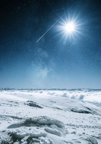 snow, sun, stars, winter Wallpaper 1668x2388