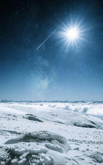 snow, sun, stars, winter Wallpaper 1752x2800