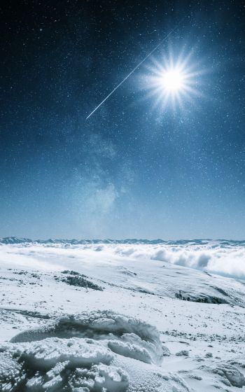 snow, sun, stars, winter Wallpaper 1200x1920