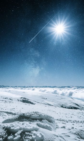snow, sun, stars, winter Wallpaper 1200x2000