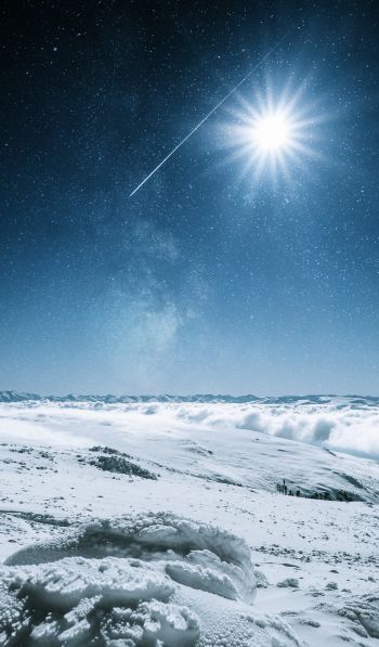 snow, sun, stars, winter Wallpaper 600x1024