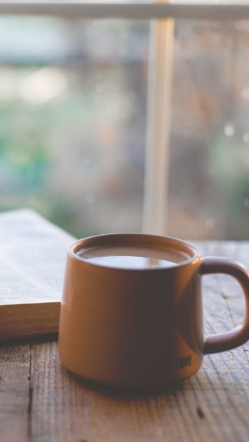 book, coffee, table Wallpaper 640x1136