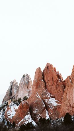 snow, rocks, hills Wallpaper 640x1136