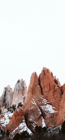 snow, rocks, hills Wallpaper 1170x2532