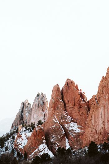 snow, rocks, hills Wallpaper 640x960