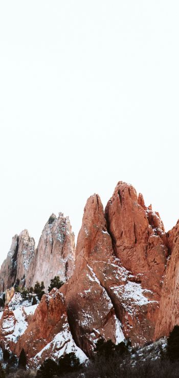 snow, rocks, hills Wallpaper 720x1520