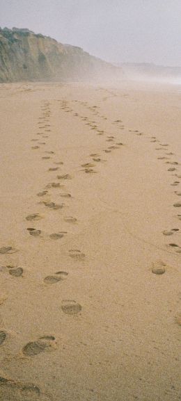 sand, traces, sea Wallpaper 720x1600