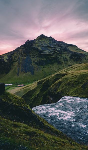 Обои 600x1024 Исландия, горы