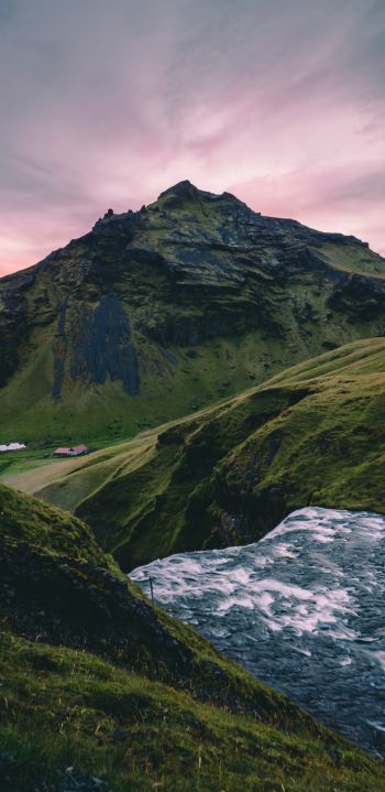 Iceland, mountains Wallpaper 1080x2220