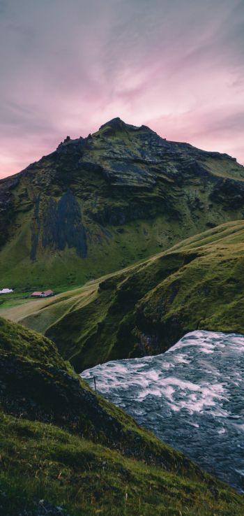 Iceland, mountains Wallpaper 1440x3040