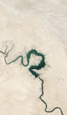 Обои 600x1024 вид сверху, река, Багдад, Ирак