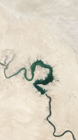 Обои 720x1280 вид сверху, река, Багдад, Ирак