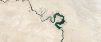 Обои 2560x1080 вид сверху, река, Багдад, Ирак