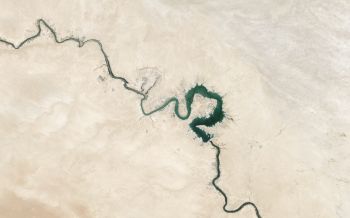 Обои 1920x1200 вид сверху, река, Багдад, Ирак