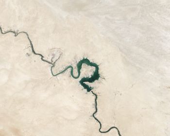 Обои 1280x1024 вид сверху, река, Багдад, Ирак