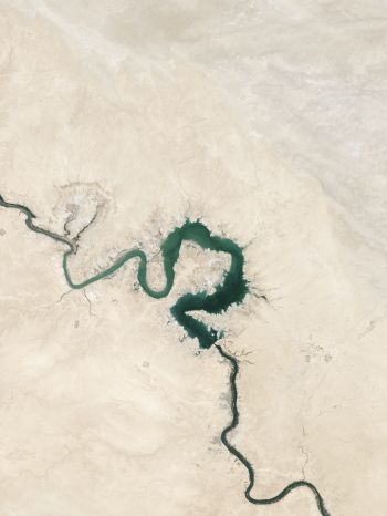 Обои 1668x2224 вид сверху, река, Багдад, Ирак