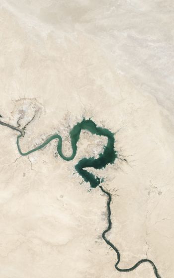 Обои 1200x1920 вид сверху, река, Багдад, Ирак