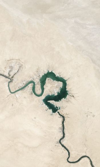Обои 1200x2000 вид сверху, река, Багдад, Ирак