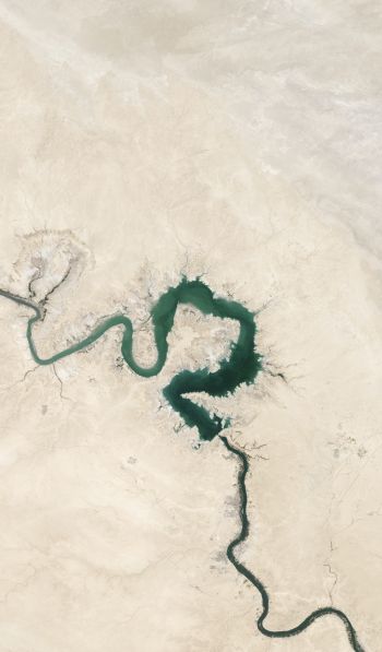 Обои 600x1024 вид сверху, река, Багдад, Ирак