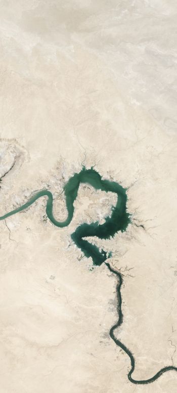 Обои 720x1600 вид сверху, река, Багдад, Ирак