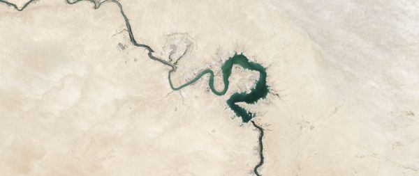 top view, river, Baghdad, Iraq Wallpaper 2560x1080