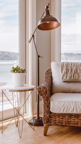 interior, chair, lamp Wallpaper 640x1136