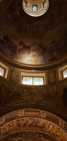 dome, art, Genoa, Italy Wallpaper 1080x2280