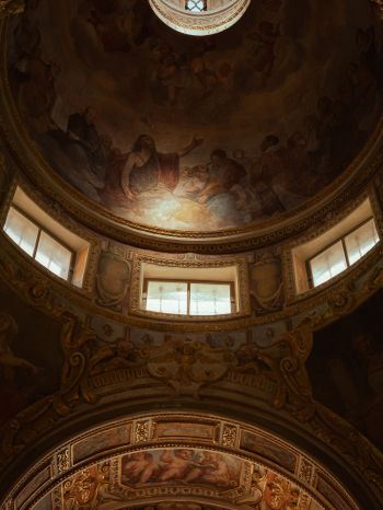 dome, art, Genoa, Italy Wallpaper 1620x2160
